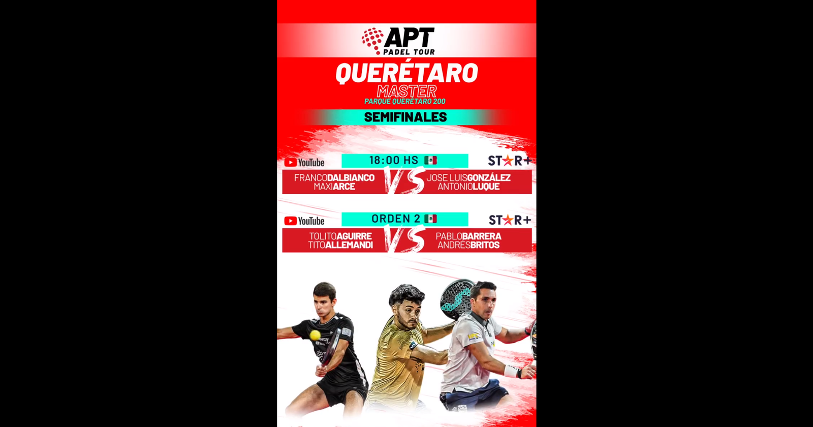 Semifinales del APT Querétaro Master: hora, TV y por dónde verlo en vivo online